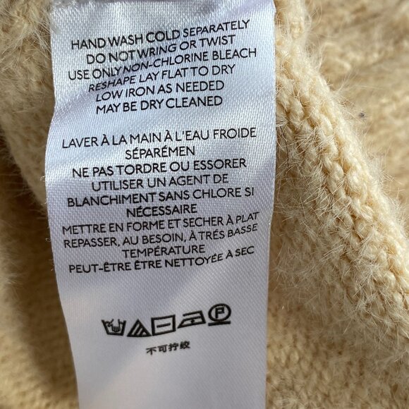 Urban Outfitters Oversized Puff Sleeve Button Cardigan Cream Slouchy Fuzzy-S - Picture 11 of 13